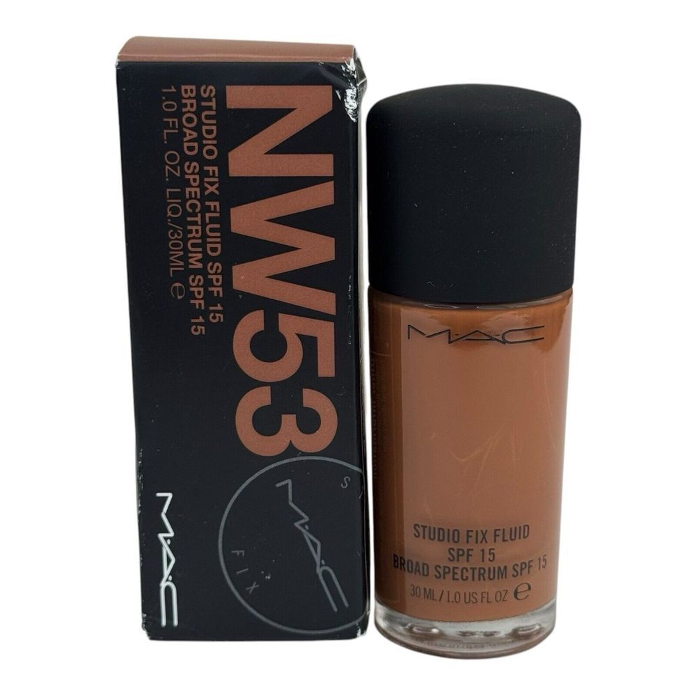 Mac Foundation Studio Fix Fluid NW53 Buildable Coverage Matte Makeup SPF15 NIB